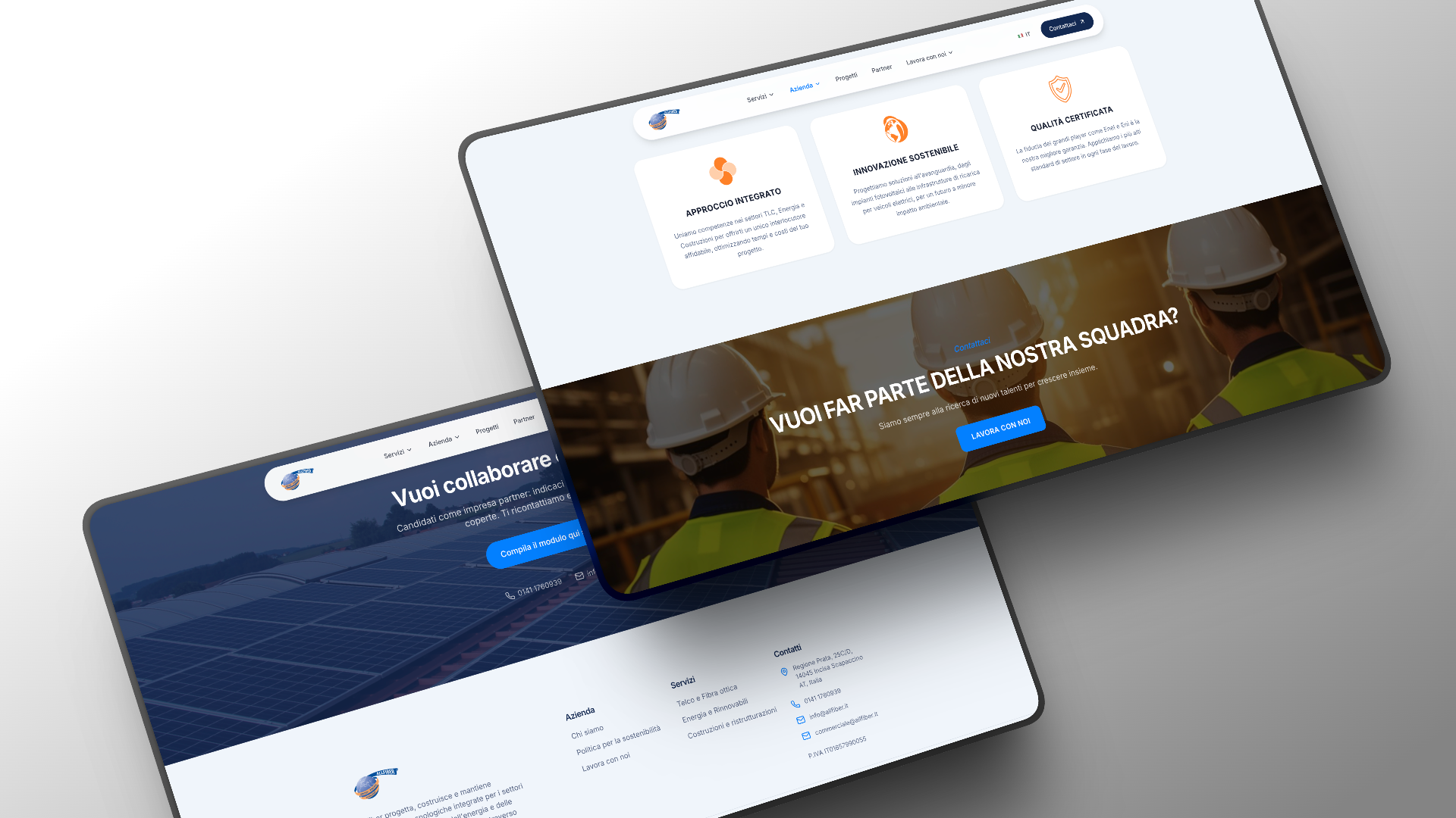 Pagina azienda e contatti All Fiber